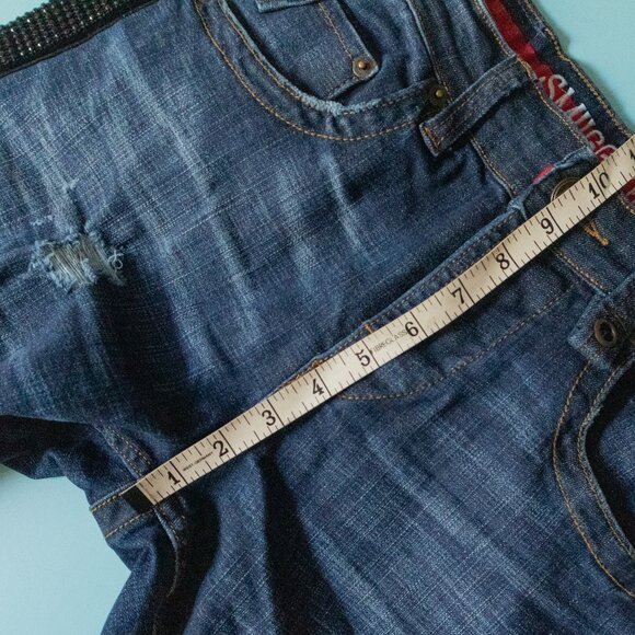 Smugglers Moon Rhinestone Distressed Slim Straight Jeans Size 30x32 - Picture 7 of 10